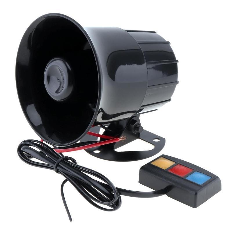 Car Siren Horn 3 Tones Siren Police Speaker Amplifier Sound Horn Loudspeaker 12V