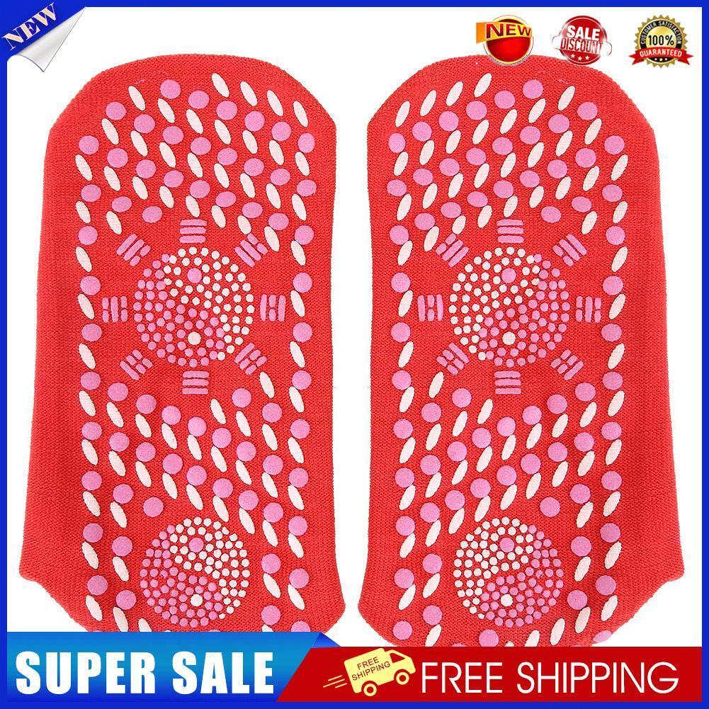 Tourmaline Self Heated Socks Winter Magnetic Therapy Warm Socks (Red)