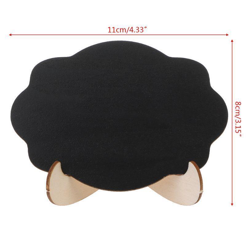 10pcs Wooden Blackboard Cloud Shape Table Sign Memo Message Stand Chalk Board
