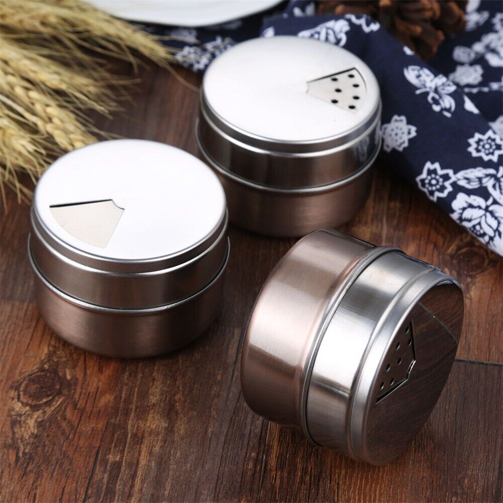 1pc Magnetic Spice Jars Stainless Steel Outdoor Camping Condiment Containers