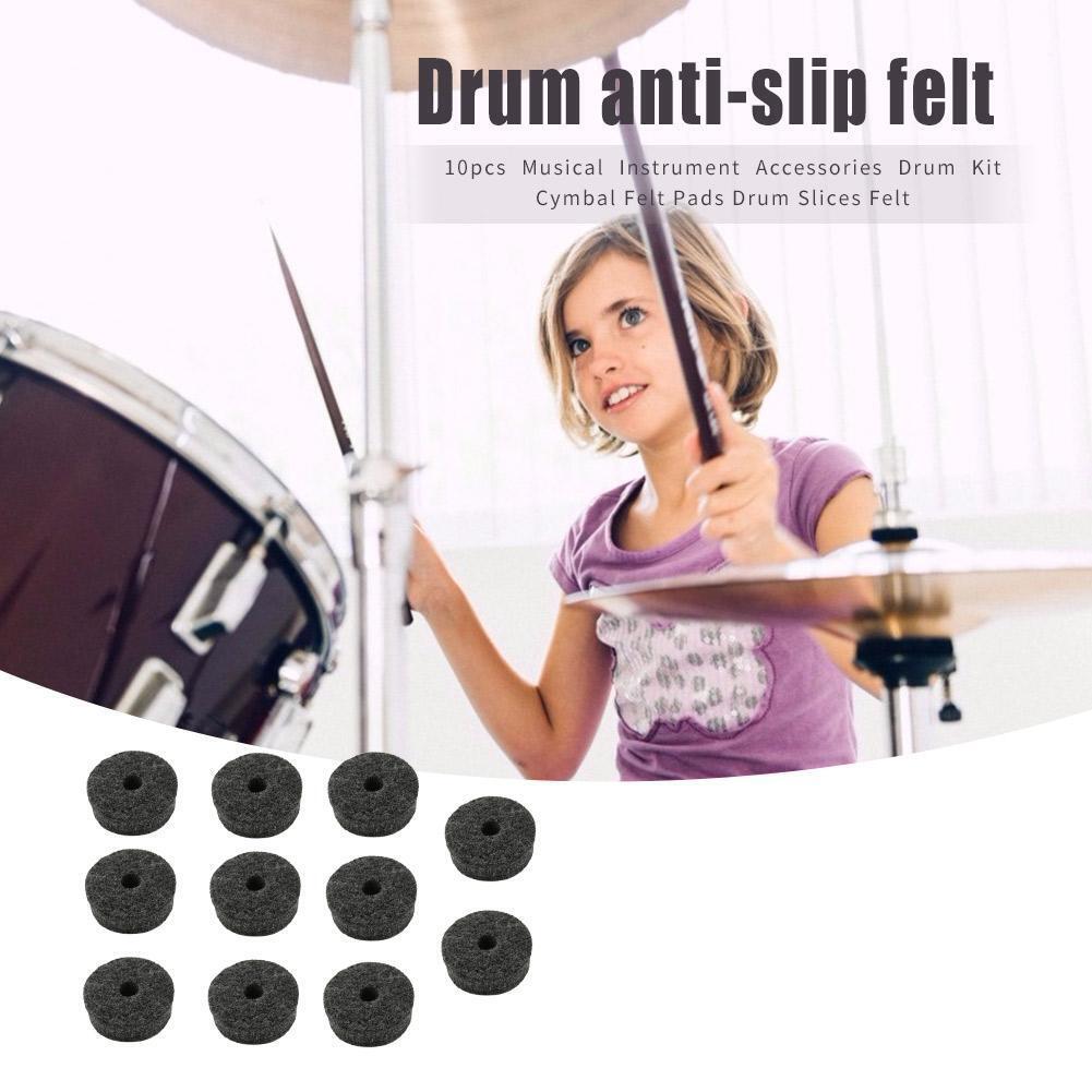 10pcs Drum Kit Cymbal Felt Pads Drum Slices Felt Protection Percussion Part