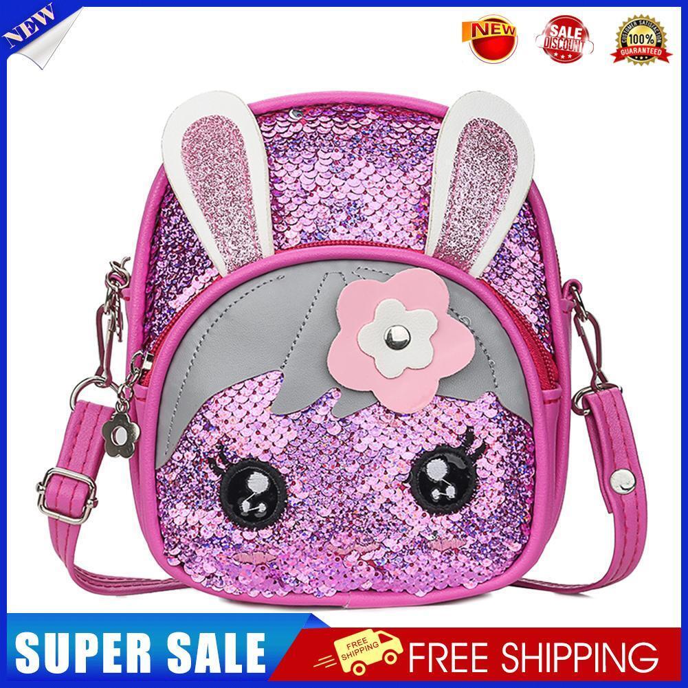 Shoulder Backpacks Girls Cute Animal Decor Messenger Rucksack (Rose Red)