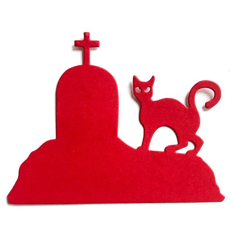 Halloween Cat Tombstone Metal Cutting Dies Stencil DIY Scrapbooking Album Paper