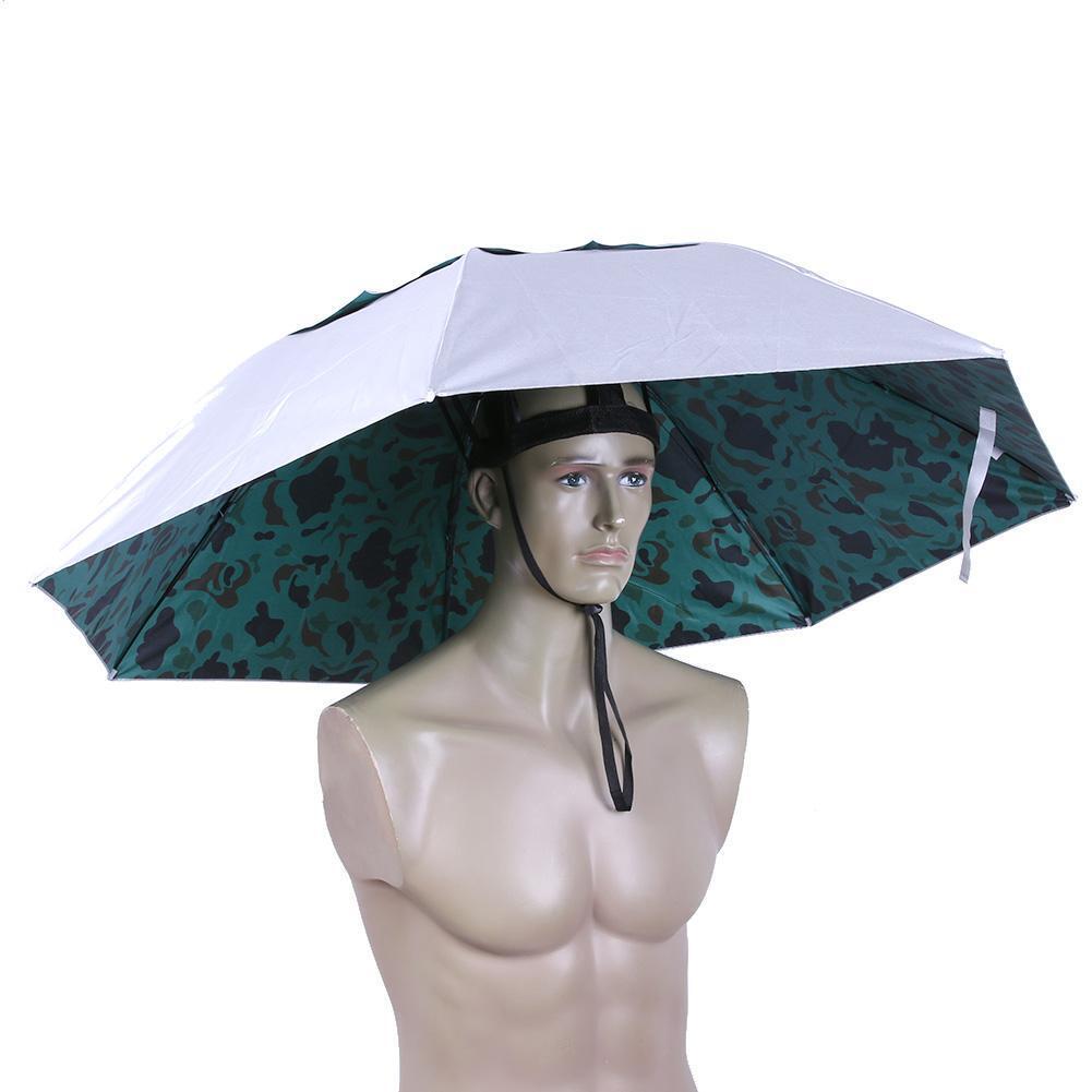 Head Umbrella Anti-UV Anti-Rain Outdoor Fishing Umbrella Hat(Camouflage)