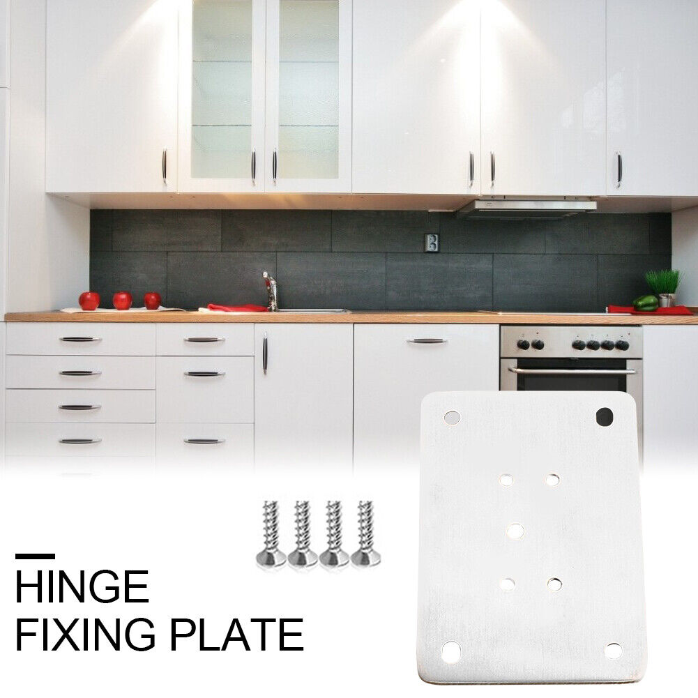 Hinge Repair Plate for Cabinet Cupboard Furniture Repair Hardware Kit (B)