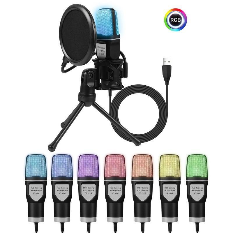Microphone with Bracket Stand for Birthday Recording Streaming Conference