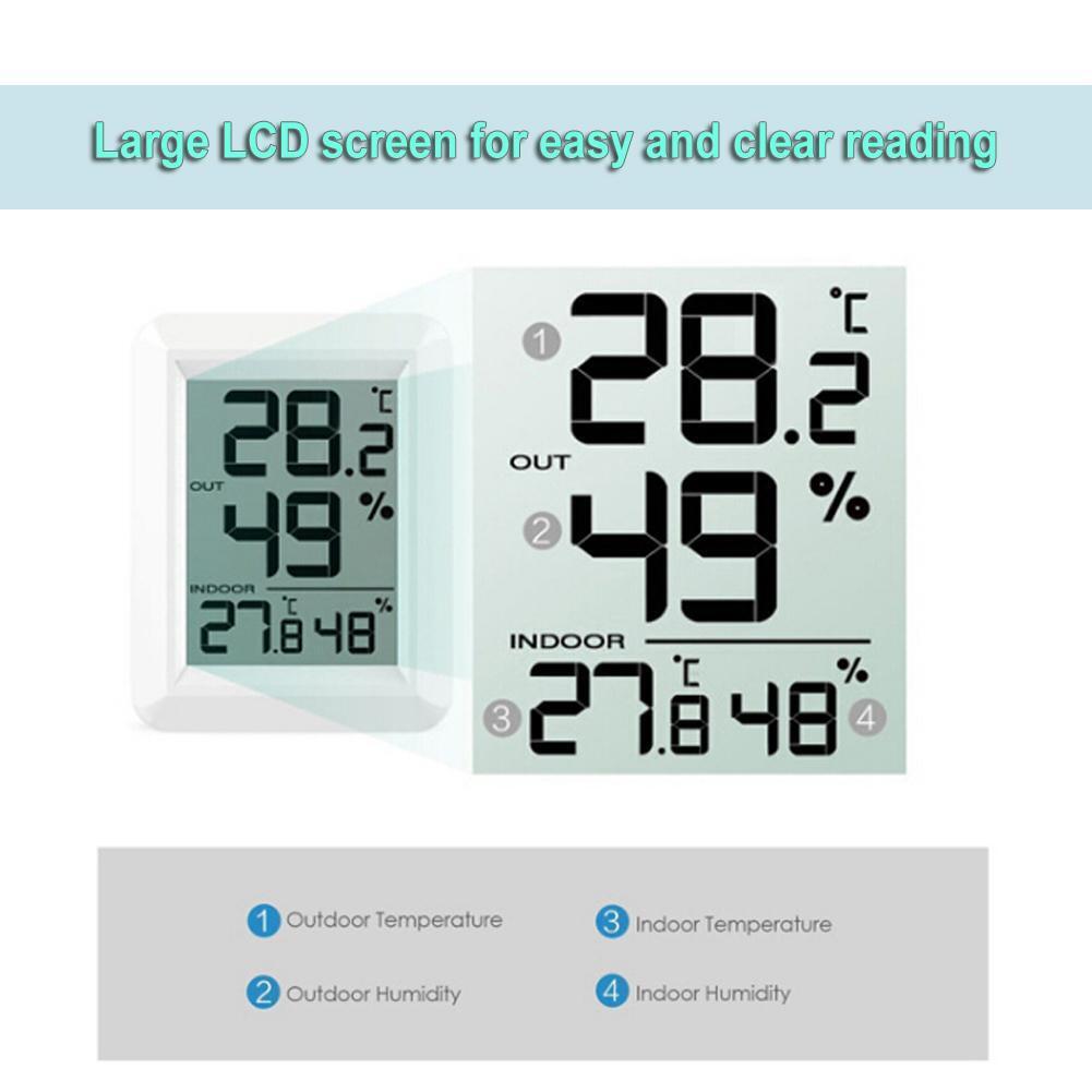 Digital Wireless Hygrometer Indoor Outdoor Thermometer Humidity Monitor