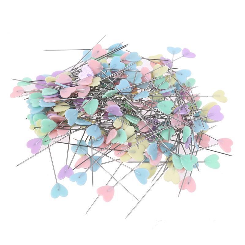 200pcs Heart Dressmaker Pins Needles Jewelry Making Tools DIY Quilting Sewing