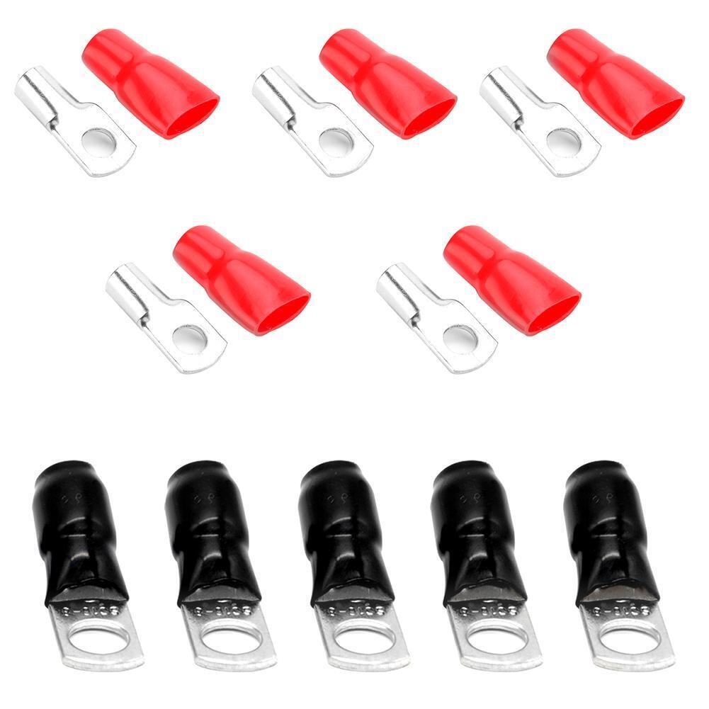 10pcs Car Audio Power Ground Wire Ring Terminals 6 AWG Gauge M8 Connectors