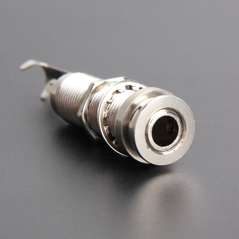 NICKEL GUITAR ENDPIN JACK 3 PRONGS THREADED CYLINDER LONG LEG