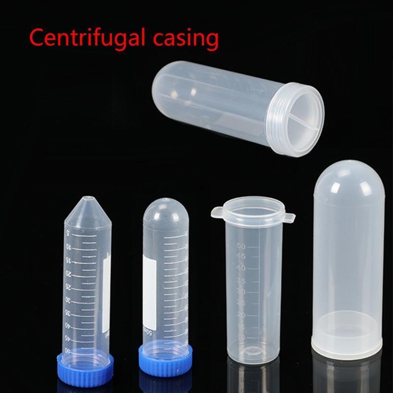 50 Pcs Laboratory Centrifuge Tube 50ml Round Bottom Screw Lid Burette with Scale
