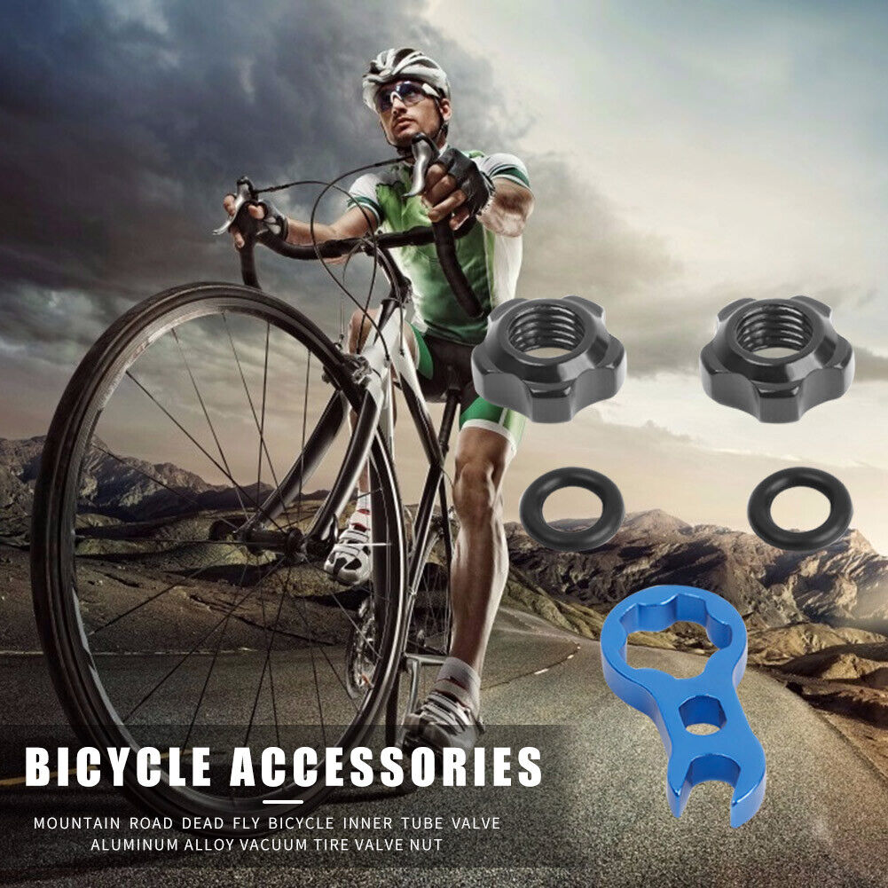 2pcs Bicycle Presta Valve Nuts with Wrench Washer MTB Bike Accessories