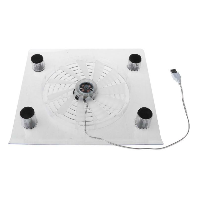 Laptop Cooler USB Cooling Big Fan LED Light Cooler Pad Stand for 15" PC Notebook