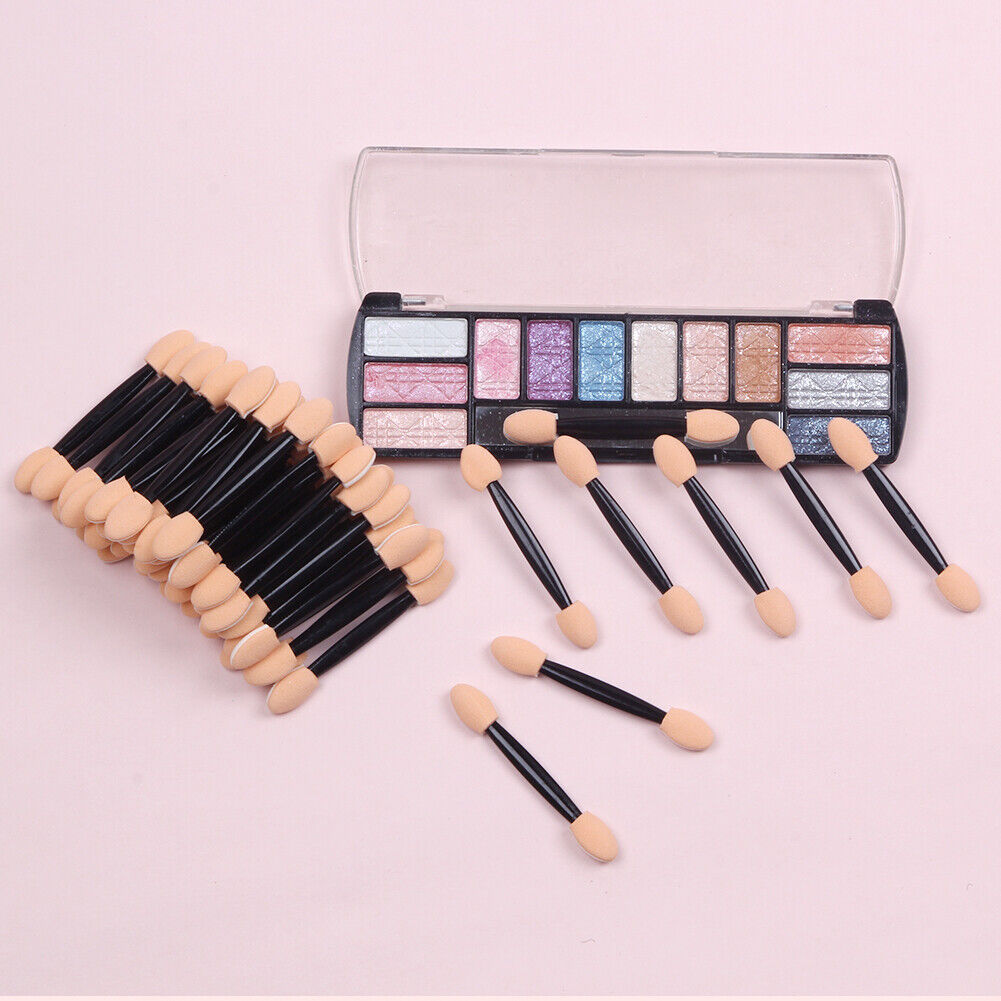 50pcs Pro Sponge Stick Eye Shadow Cosmetic Double-head Eyeshadow Brushes