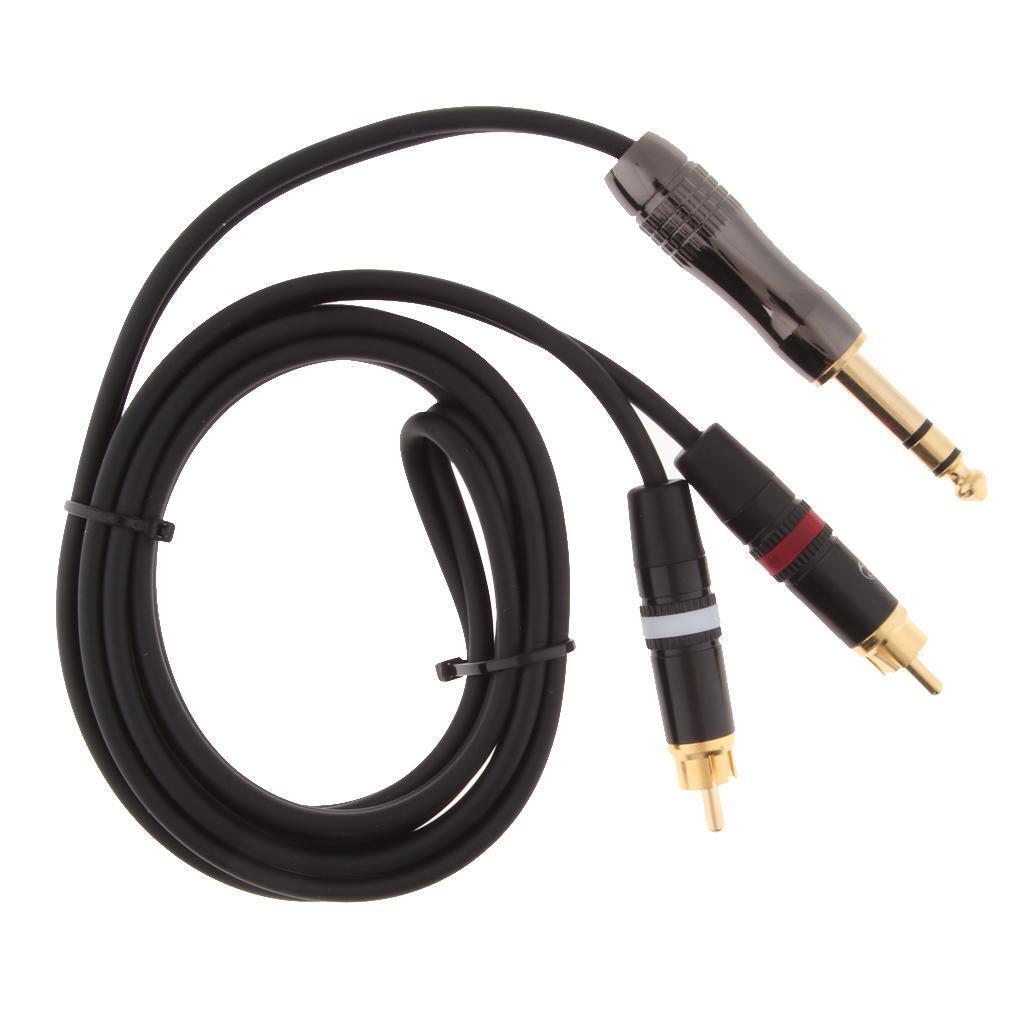 6.35mm to Dual RCA Amplifier Mixing Console TRS Audio Cable 1.5meter
