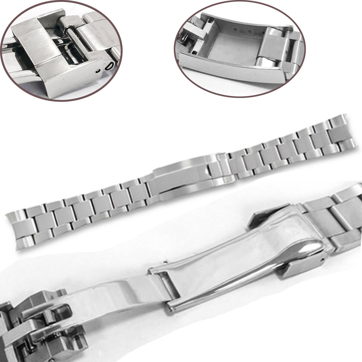 For 40mm SUB Watch Case 20mm Full Sand Strap Stainless Steel Watch Band Strap