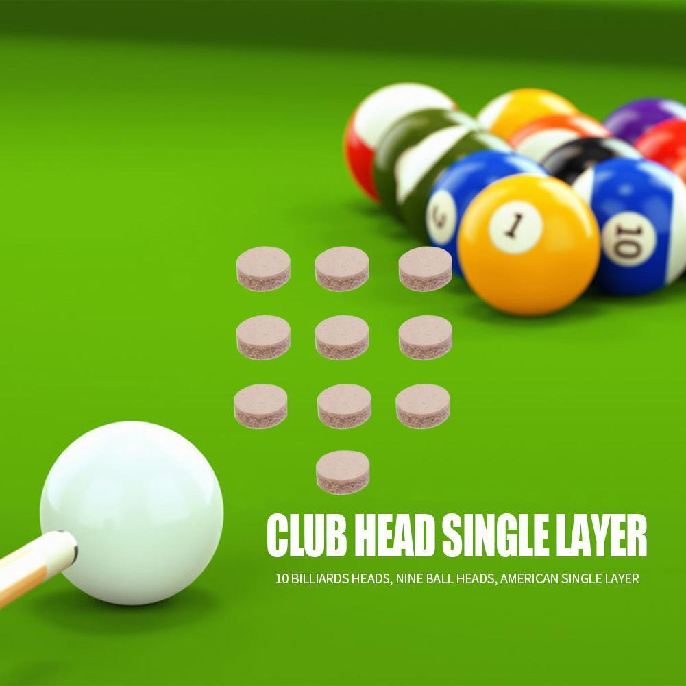 10pcs Billiards Pool Cue Tips Snooker Tips Billiard Accessories (12mm)