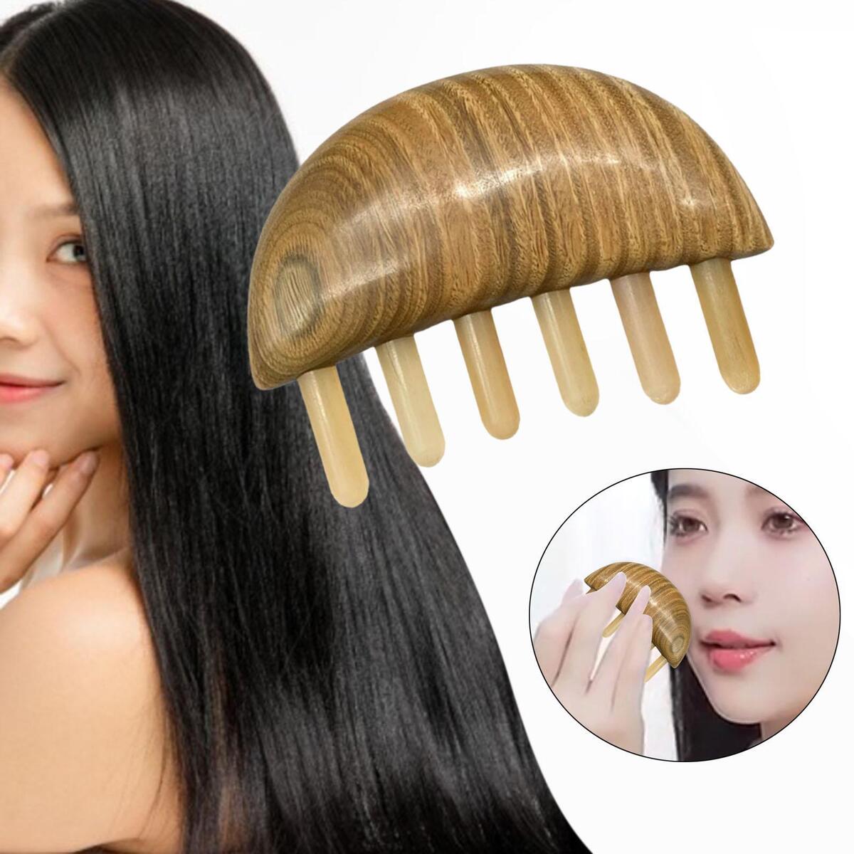 Natural Wood Wide Tooth Massage Hair Comb Head Scalp Massage Anti Static