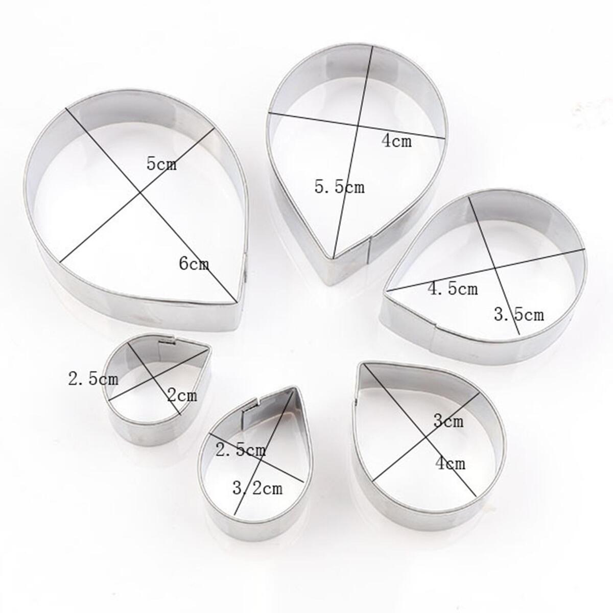6Pcs Stainless Steel Polymer Clay Cutters Rose Flower Petal DIY for Designer