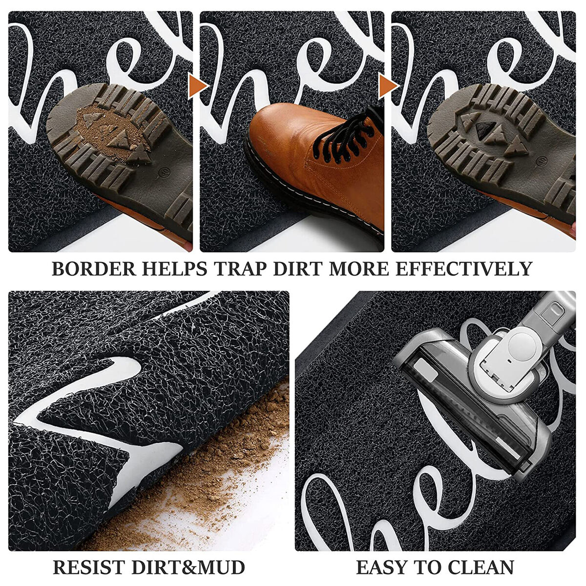 Washable Polyester Carpets - Entering Door Welcome Mat Non-Slip Pads (01)