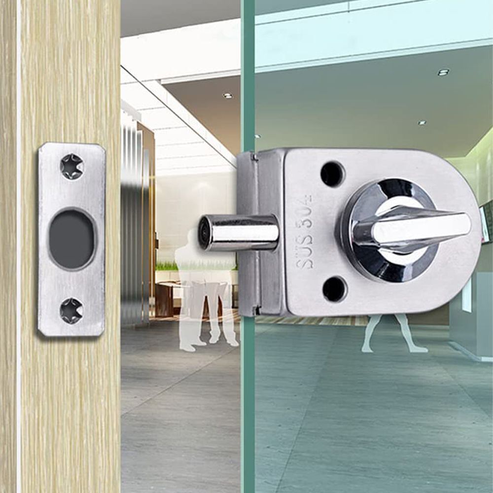 Keyless Home Security Single Bolt Knob Sliding Glass Door Lock Gate Floor Latch