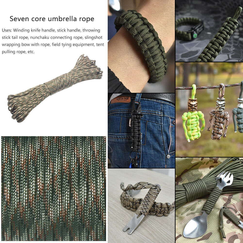 4mm 7 Strands Paracord Outdoor Camp Parachute Cord (Army Green Camouflage)