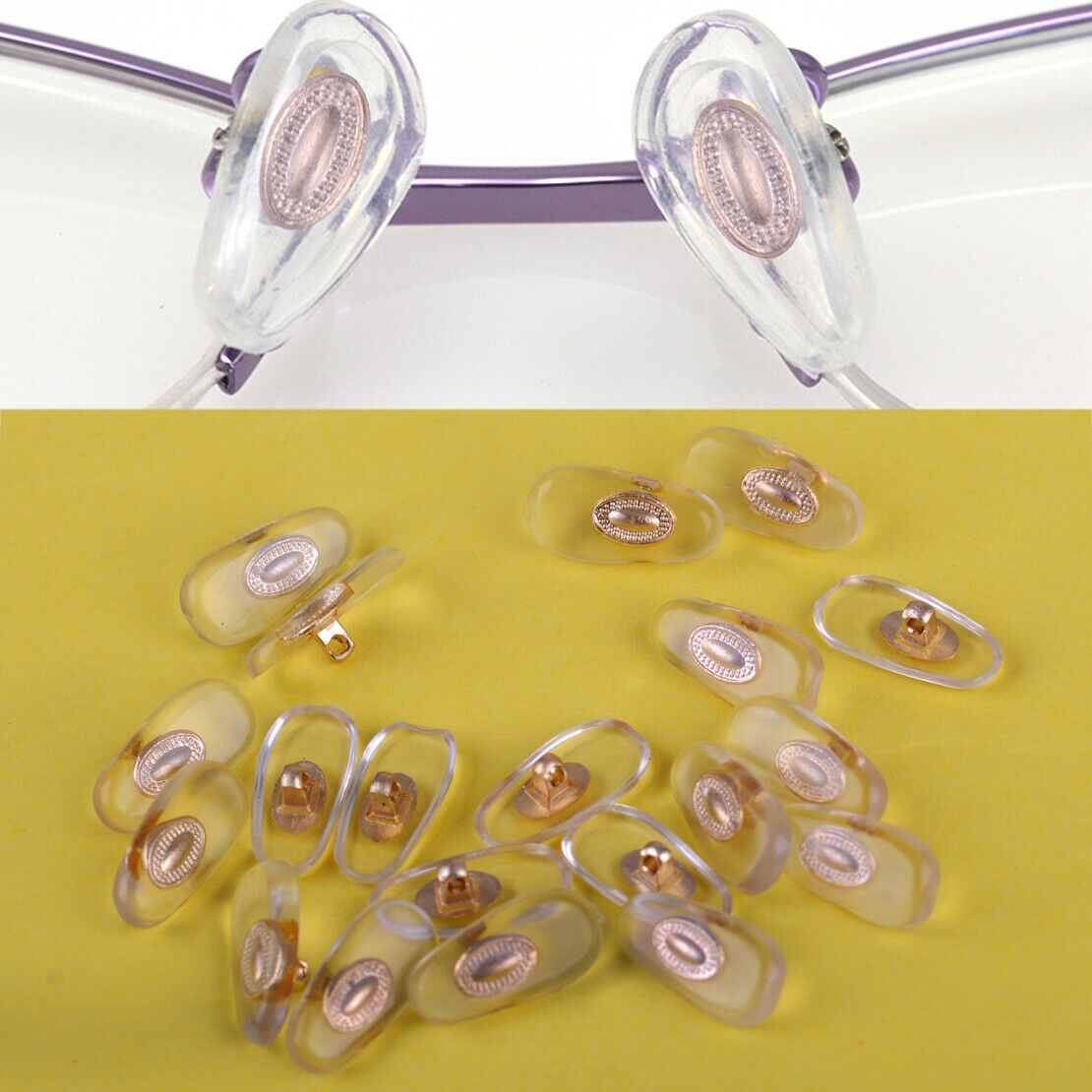 20-Pair Silicone Nose Pads Screw On Glasses Sunglasses Eyeglasses Spectacle Li