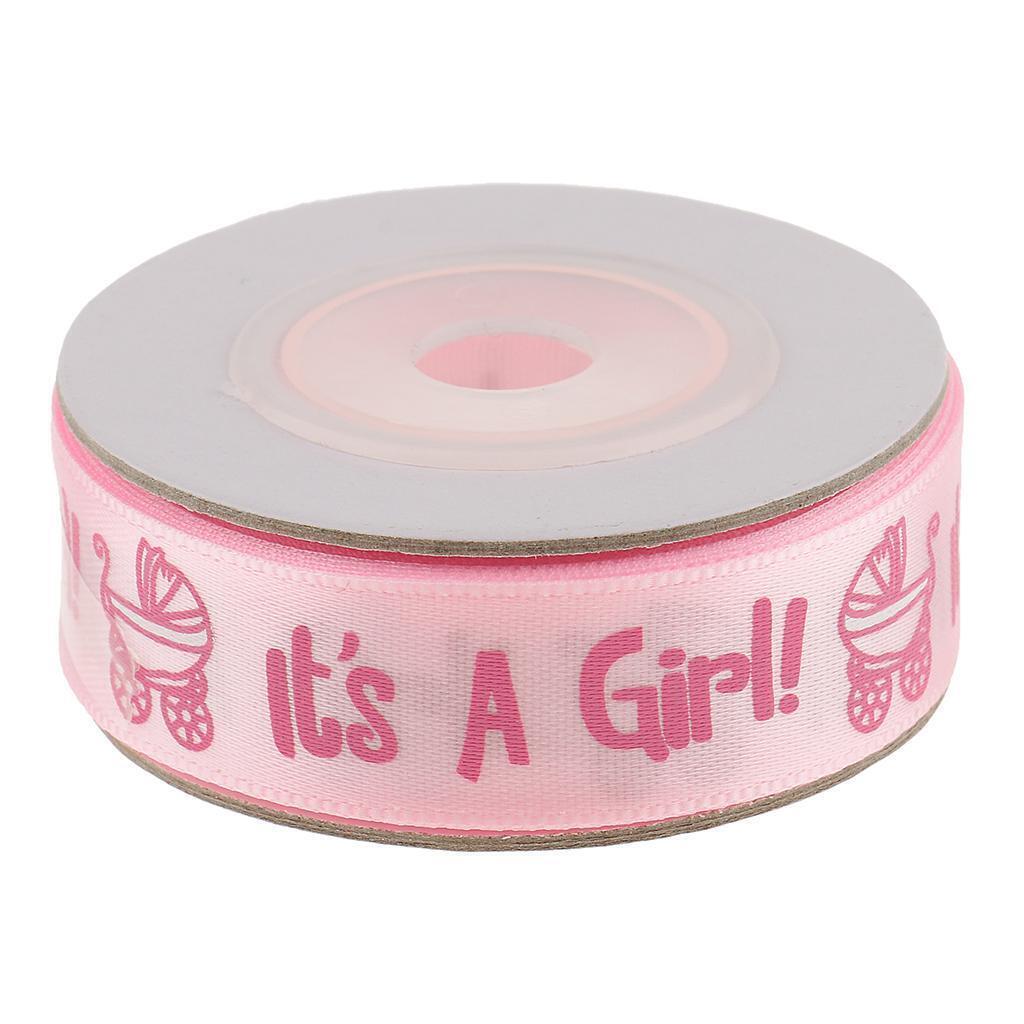 2 Rolls 20 Yards Baby Shower Satin Grosgrain Ribbon DIY Gift Wrapping Belt