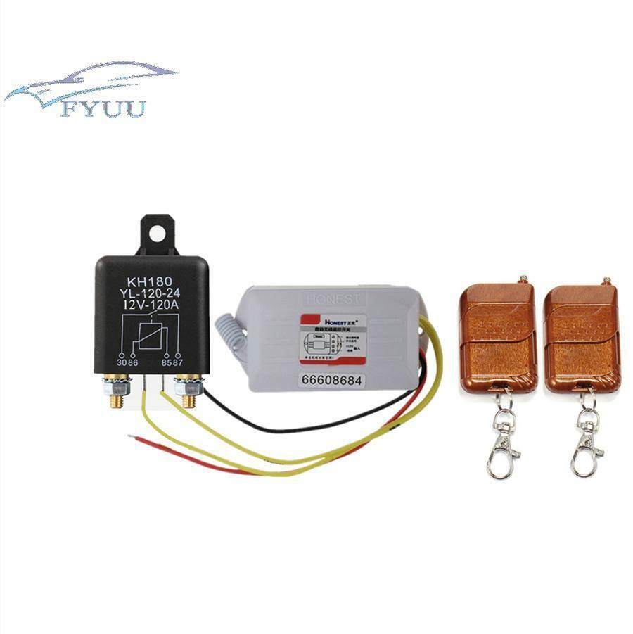 2pcs 12v Motorcycle Universal Wireless Remote Control Battery Disconnect Switch