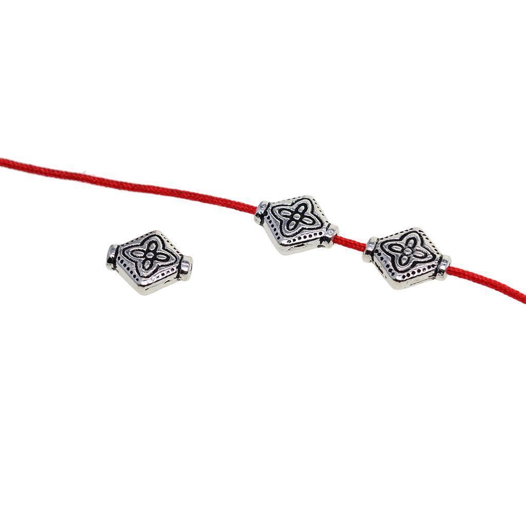 100Pcs Metal Flower Craved Beads Loose for DIY Jewelry Necklace Crafts