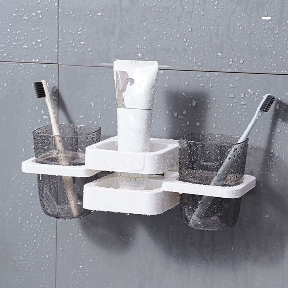 Storage Rack Toothbrush Holder Electric Toothbrush Organizer Mouthwash Cup Rack