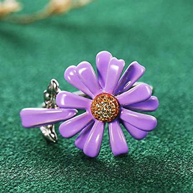 Ins Rotatable Daisy Ring Fidget Anxiety Relief Ring Best Party Gifts for Women