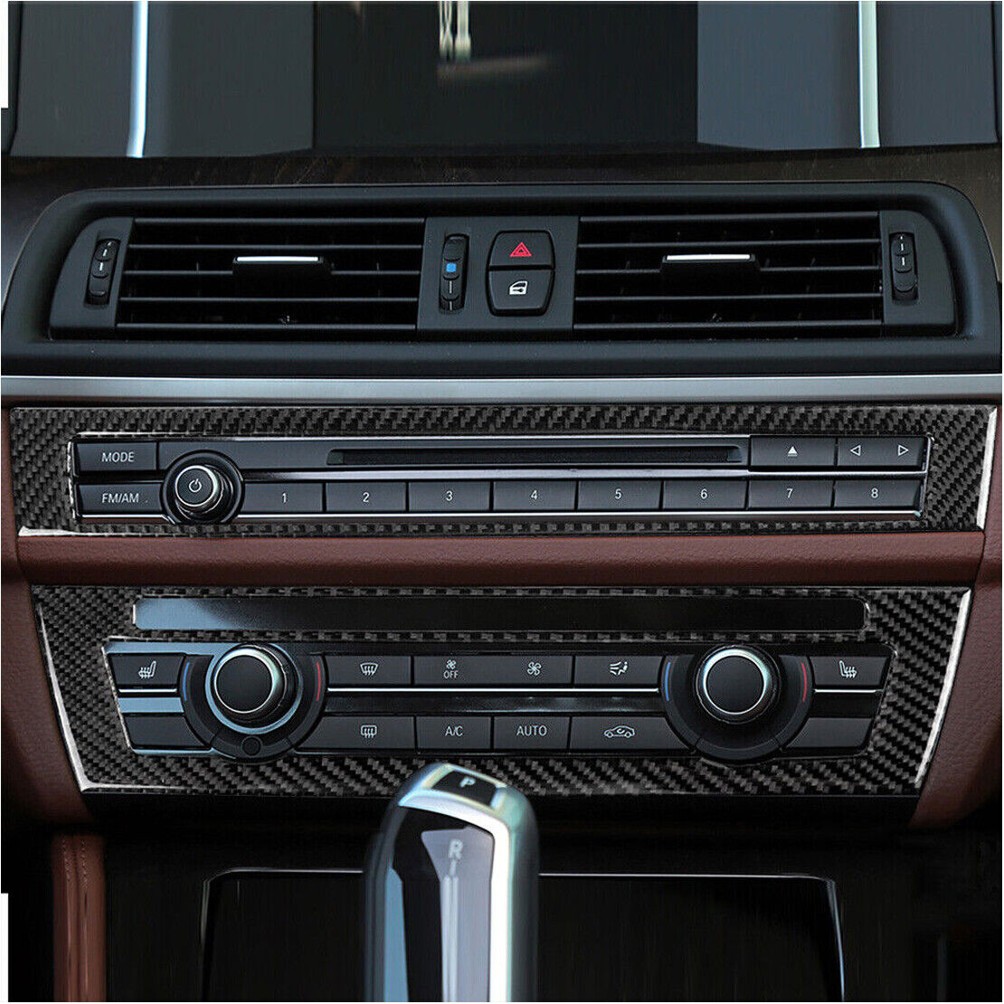 Carbon Fiber Interior CD Panel Cover Trim Fit For BMW 5 Series F10 2011-2017 New
