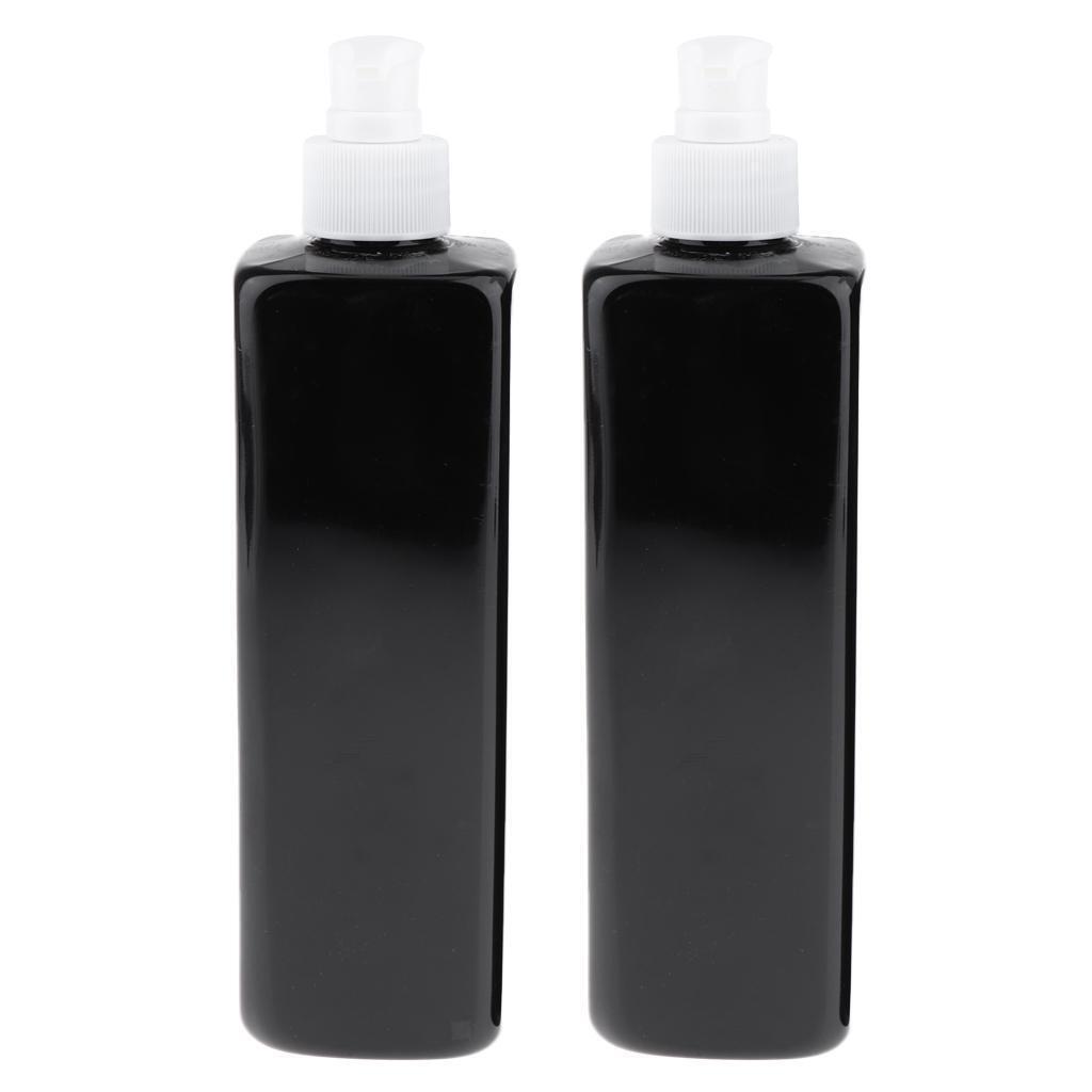 4Pcs Empty Plastic Shampoo Lotion Bottles with White/Black Pumps 500ML Large