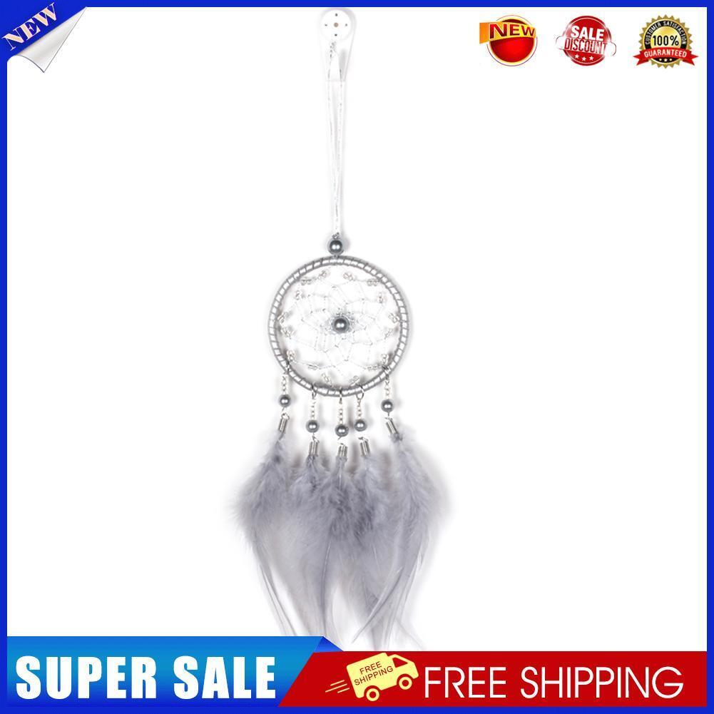 Beads Feathers Handmade Dreamcatcher Dream Catcher Net Home Decor (Grey)