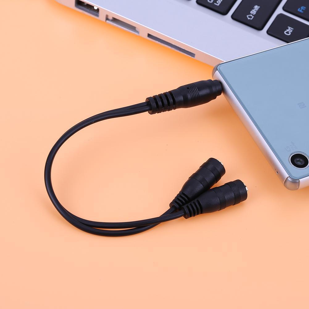 3.5mm 1 Male to 2 Female Y Splitter Stereo Extension Audio Cable (Black)