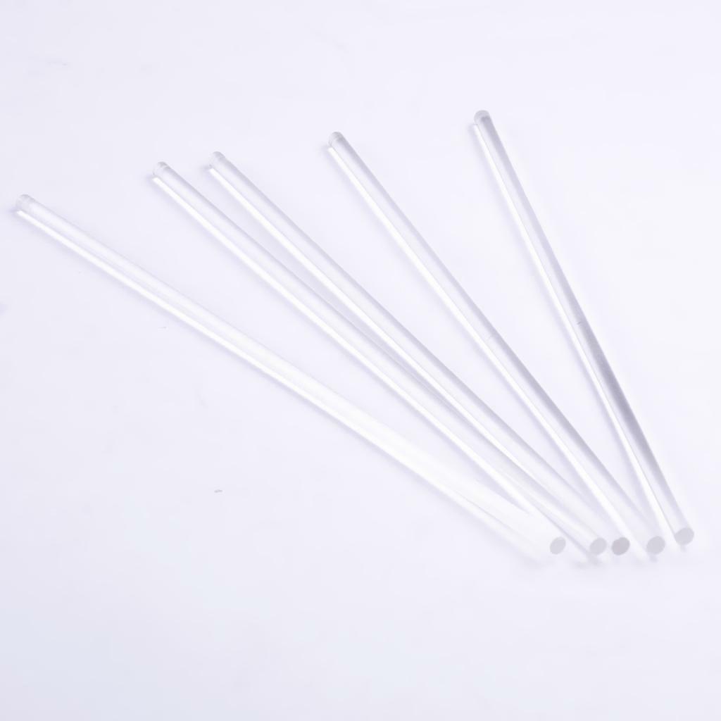 5pcs Long Clear Acrylic s Lucite Rod for  Table Scene Building
