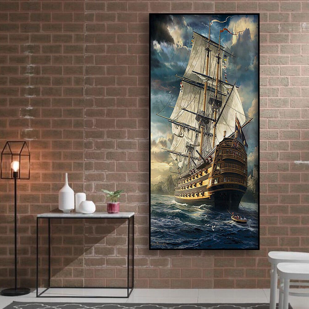Sea Sailboat Full Drill Diamond Painting DIY Bead Art Picture Mosaic Kit