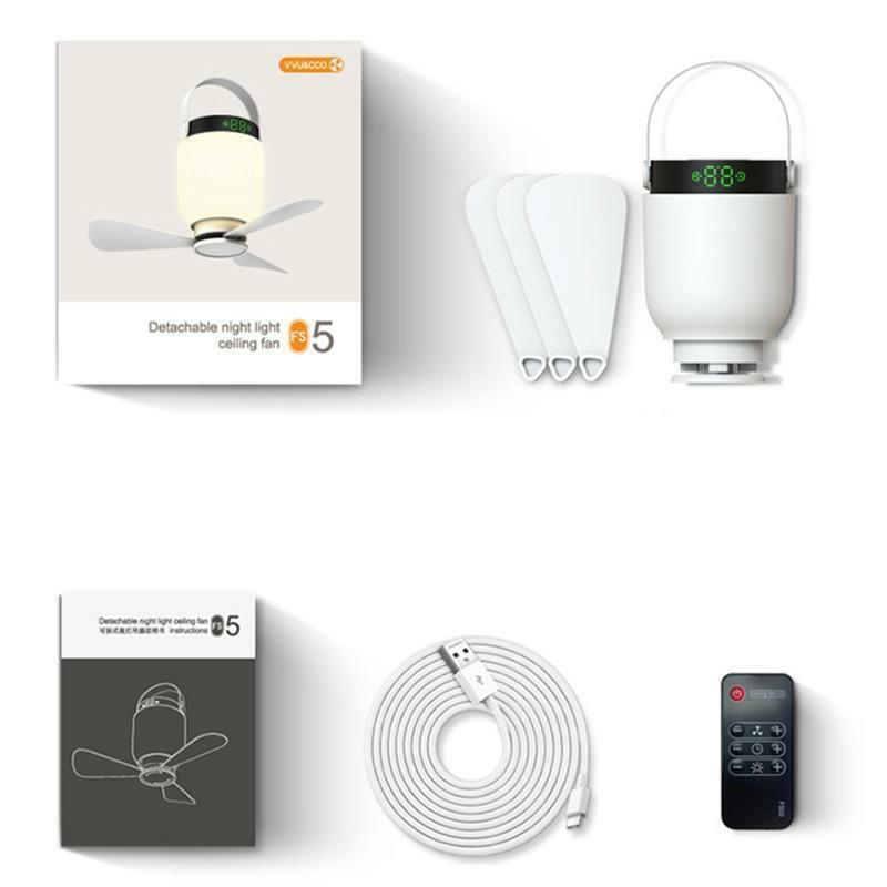 8000mAh USB Ceiling Fan Digtal Display Rechargeable Remote Countrol Timing