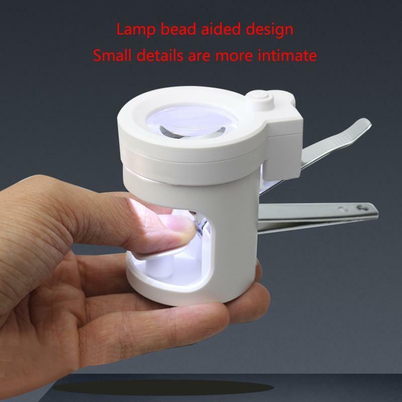 2 in 1 Magnifying Glass & Nail Clipper 8x Magnifier LED Magnifying Glass Gift