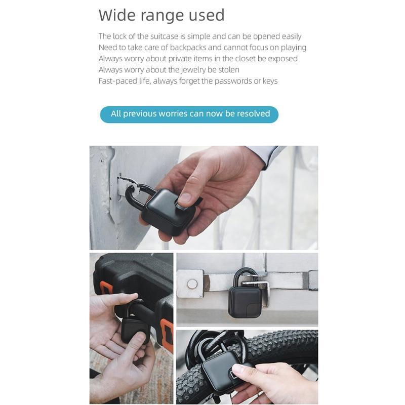 Tuya Smart Bluetooth-compatible Fingerprint Padlock Keyless USB Thumbprint Door