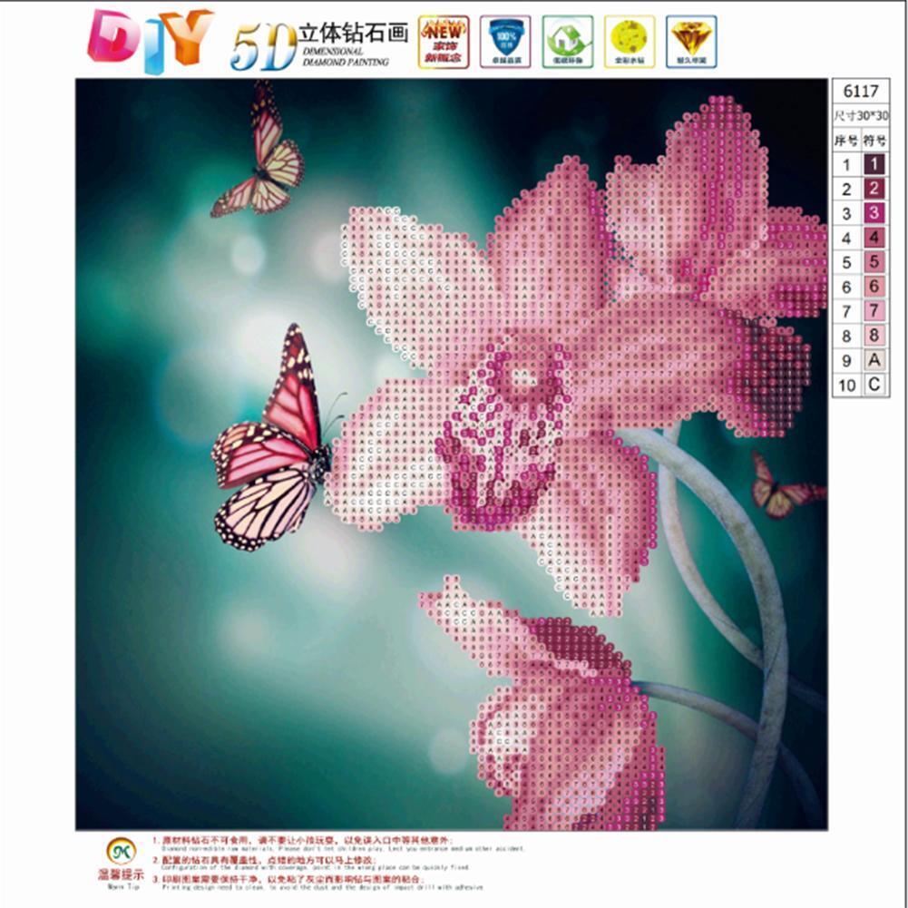 5D Diamond Painting Orchid Flower Embroidery Cross Stitch Craft Home Decor
