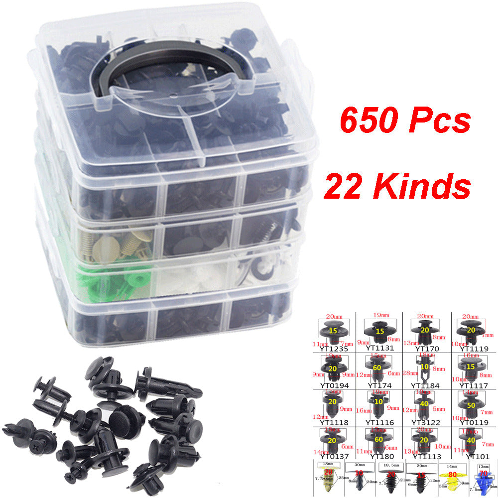 650 Pcs Boxed Car Auto Bumper Door Trim Fastener Set Repair Parts Plastics Clips