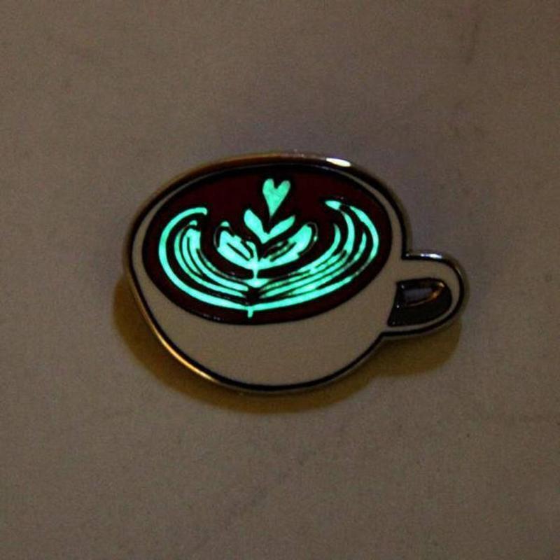 Personalized Luminous Coffee Cup Enamel Pins Badges Scarf Pins Coffee Mug Brooch