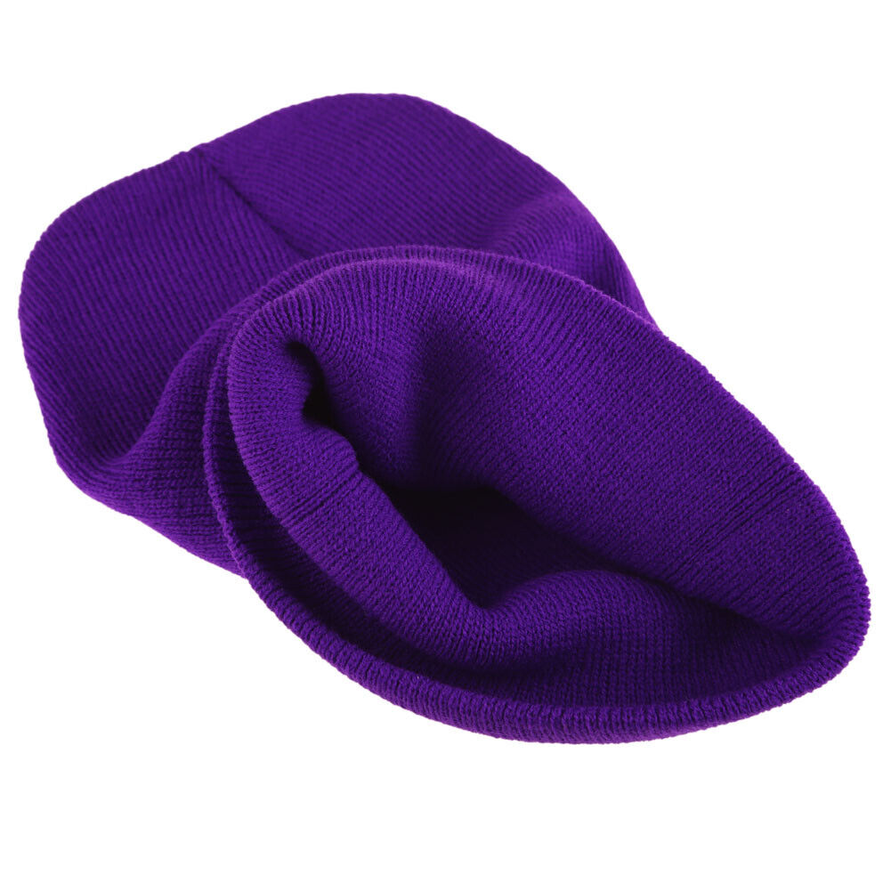 Men Women Beanie Knit Ski Cap Winter Warm Wool Hat Hip-Hop Bright Purple