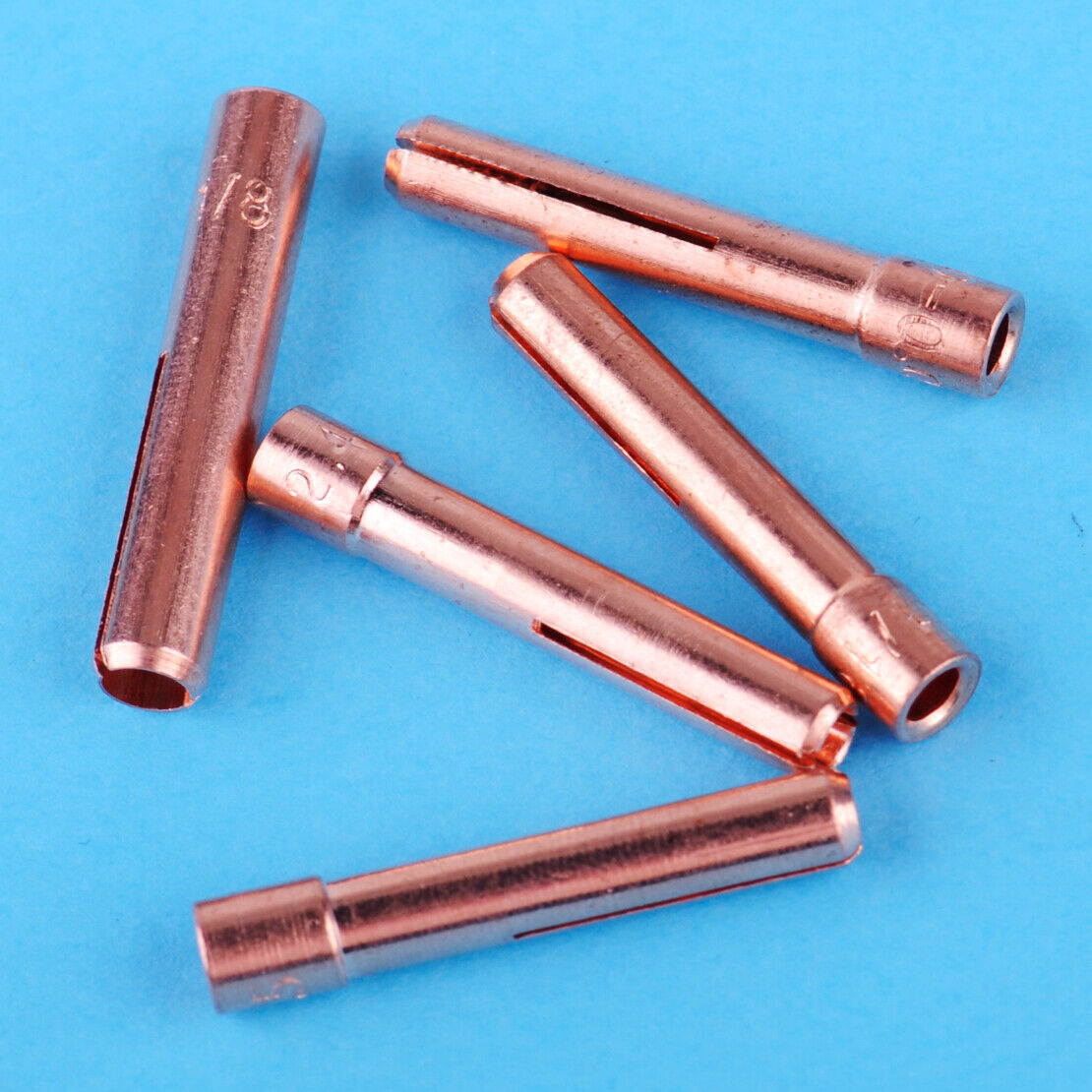 5x Copper 0.5mm-3.2mm Collet Kit Fit For WP-9 WP-20 WP-25 TIG Welding Torch Li