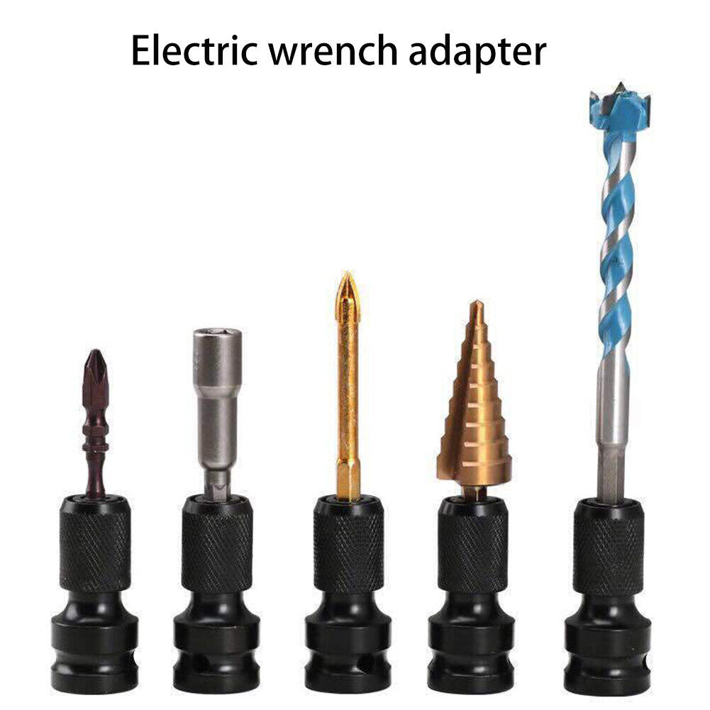 1/2 Inch Square To 1/4 Inch Hex Ratchet Socket Wrench Sockets Adapter (B)
