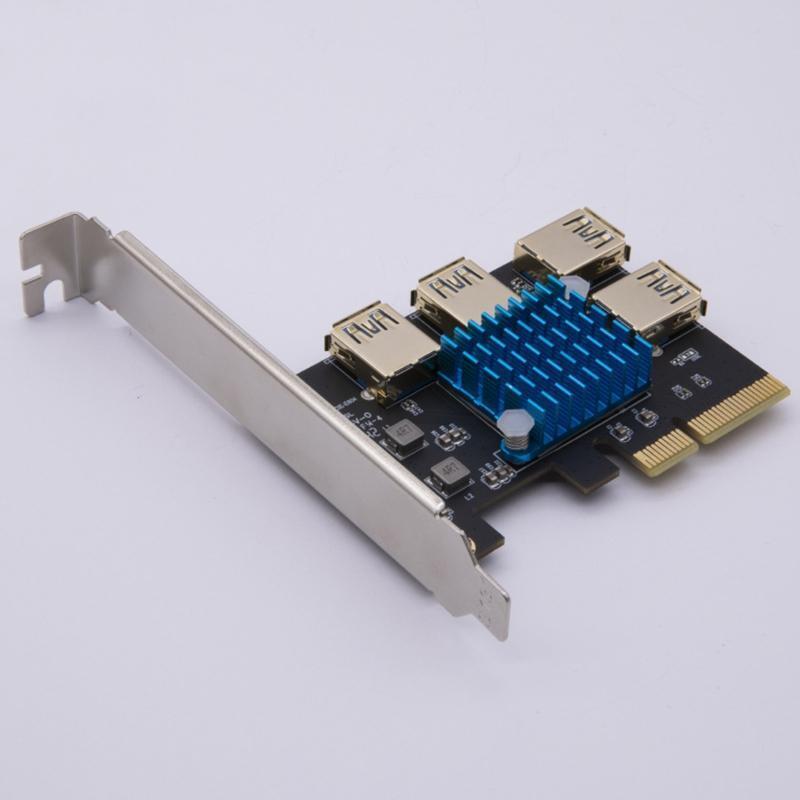 PCI-E 4X to 1X  Adapter Board Extension Card PCI-E 1 to 4 USB 3.0 Adapter Card