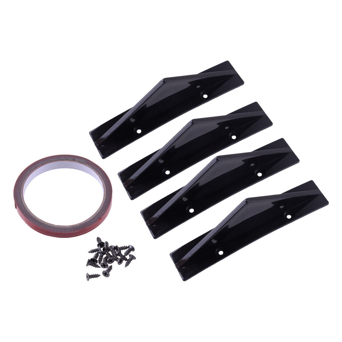 4x Universal Rear Bumper Diffuser Spoiler Lip Splitter Shark Fin Trim Cap Acc