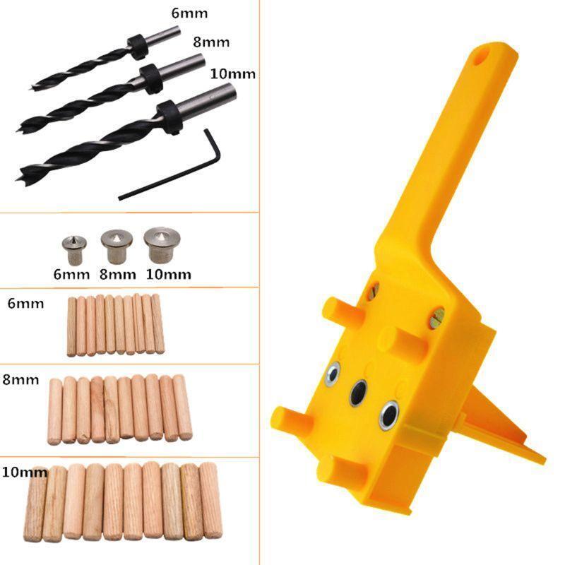 41pcs/set Handheld Woodworking Dowel Jig Guide For 6 8 10mm  Drill Bits Wood